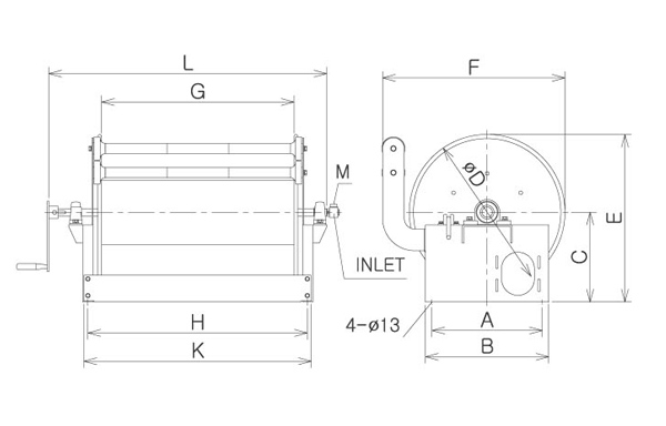 Water Hose Reel - Reel for fire engines, KOREEL